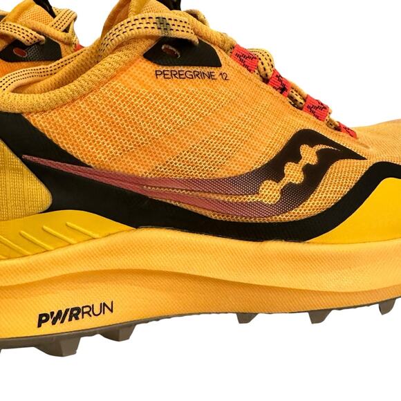Saucony Peregrine 12 PWRRUN PWRTRAC Vizigold/Vizired Trail Running Shoe W 7.5 - Picture 8 of 16